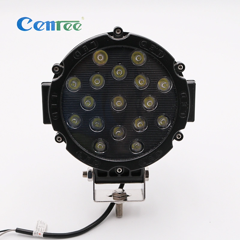 CENREE 1Pcs 51W 3660LM 9-30V IP67 6000K Black/Red Spot LED Work light for Off Road ATV Motorcycle Car Truck