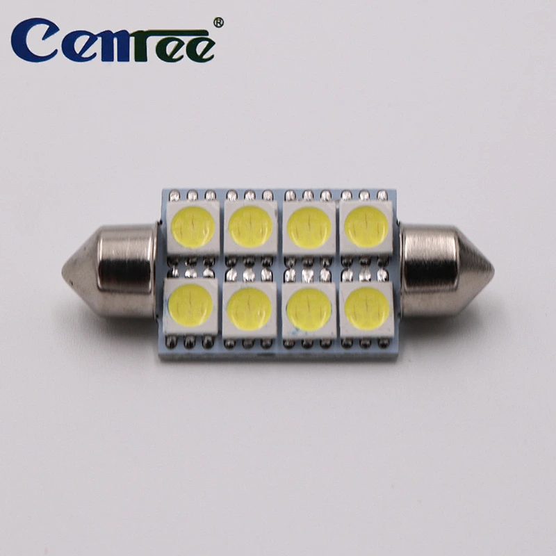 CENREE 10pcs 39mm 5050 SMD Car LED Festoon Light White LED Headlight