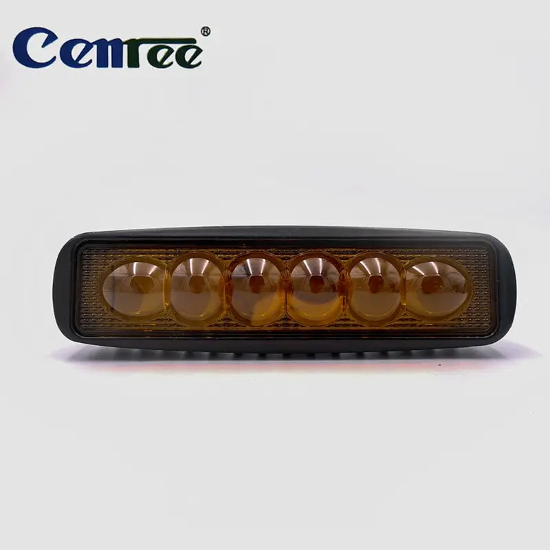 CENREE 1Pcs 18W 720LM 9-30V IP67 6000K Yellow light Spot LED Offroad Lamp Worklight for Off Road ATV Car
