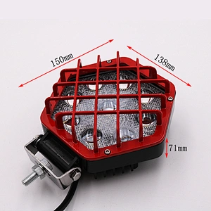 CENREE 1PCS 9-30V 27W Black/Red IP67 LED Beams 6000K Diamond Spot Light for Tractor Boat OffRoad 4WD 4x4LED Light Bar