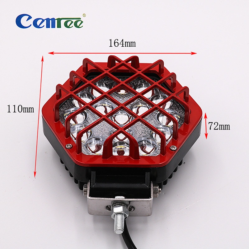 CENREE 48w With Net Black/Red Outdoors Camping Emergency Light for Truck Pickup Jeep SUV ATV UTVLED