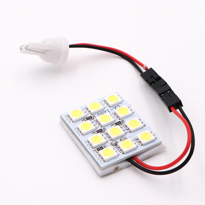 CENREE 10PCS 15 LED Panel White Car 5050 Smd Auto Dome Interior Bulb Headlight with T10 Adapter Festoon Base