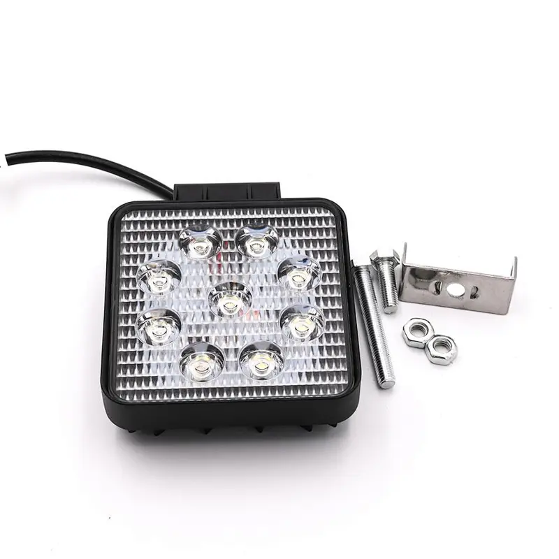 CENREE 1Pcs 27W 1000LM 9-30V IP67 6000K Square Auto Lamp LED Bar Fog Light Work Light Bar Off Road ATV Tractor Train