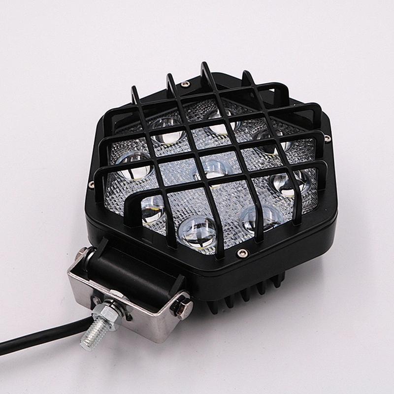 CENREE 1PCS 9-30V 27W Black/Red IP67 LED Beams 6000K Diamond Spot Light for Tractor Boat OffRoad 4WD 4x4LED Light Bar