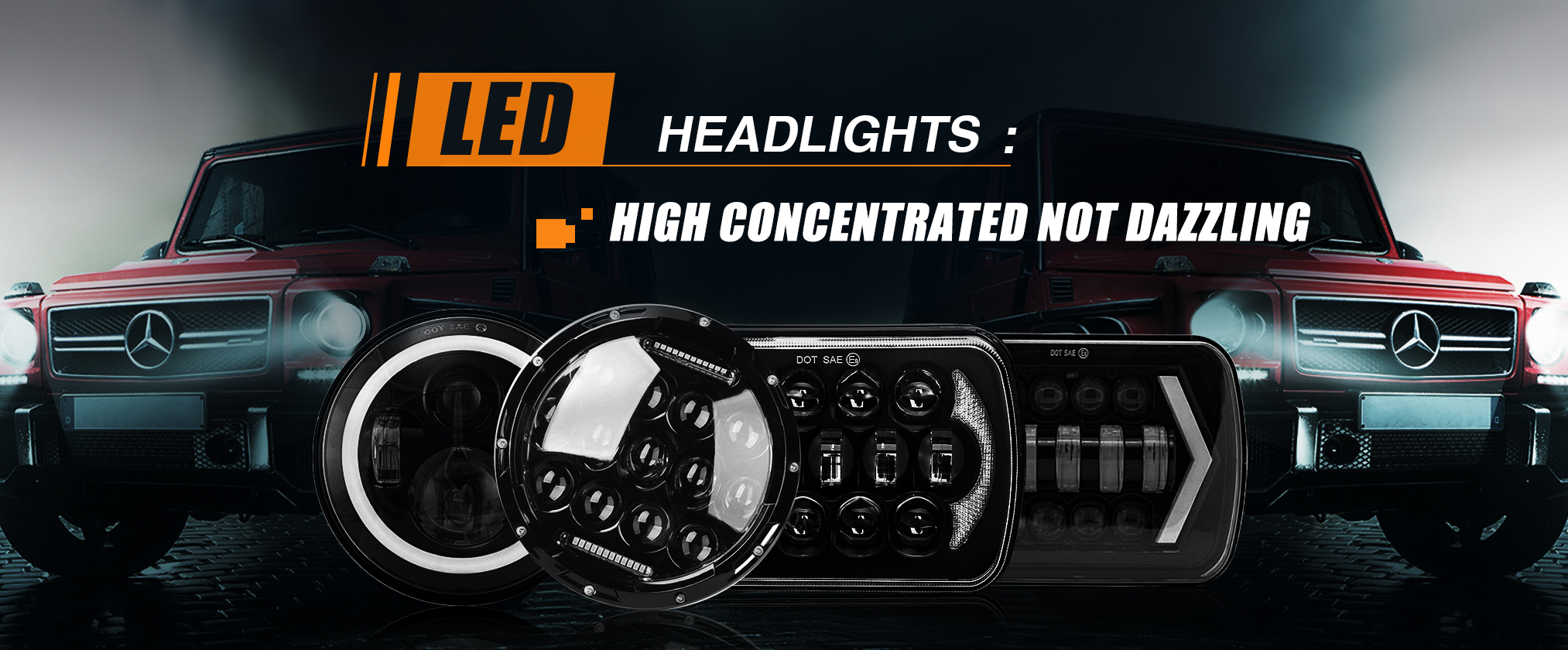 High concentrated not dazzling led headlights
