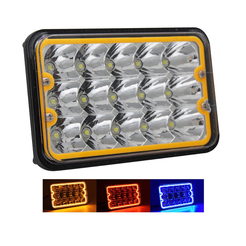 Super Bright Auto Lighting Angel Eye Led Headlights,55w Rectangular 5X6 5X7 Car Led Headlight for XJ