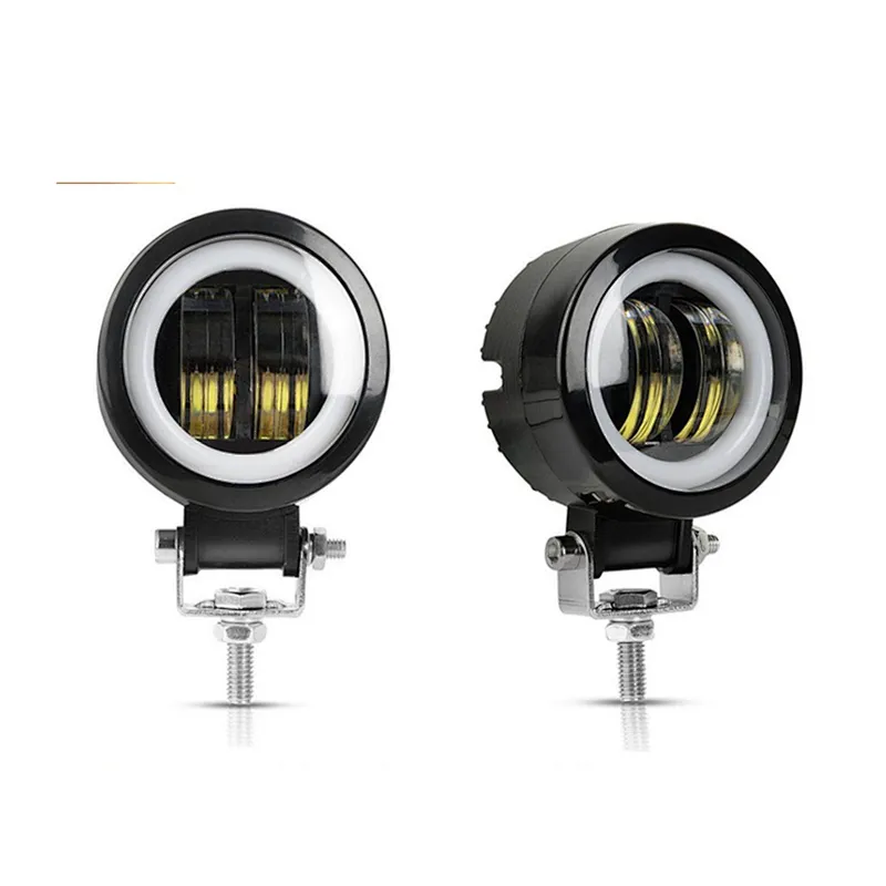 Factory Direct Selling Waterproof Round 20w Led Work Light  Flash For Motorcycle  Led Spot Lamp Angel Eyes Light