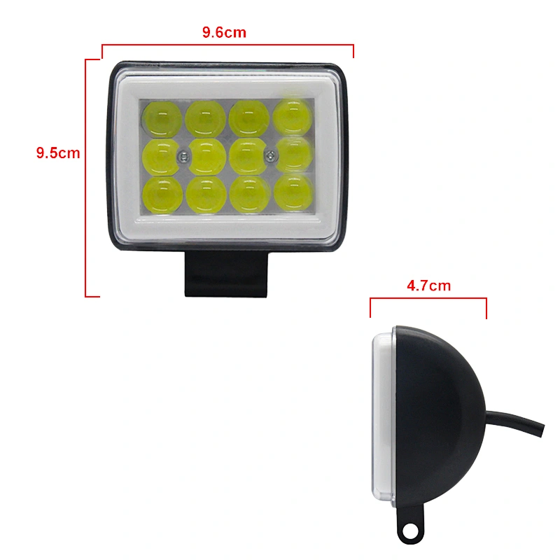 Factory High Quality 48W Flood Light with Halo Ring for Jeeps 4x4 Forklift Truck Vehicle SUV Offroad Driving lighting Bar led