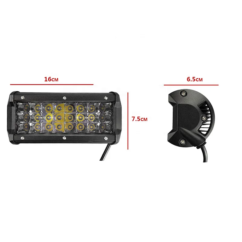 Truck Tractor Boat Trailer 4x4 automotive light 3rows 72w  faro led para moto