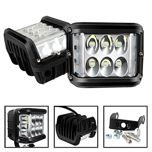 Dual Color 72W LED Work Light Strobe car Light Bar Flashing Auto Fog Light for Truck Motorcycle SUV ATV Car Boat