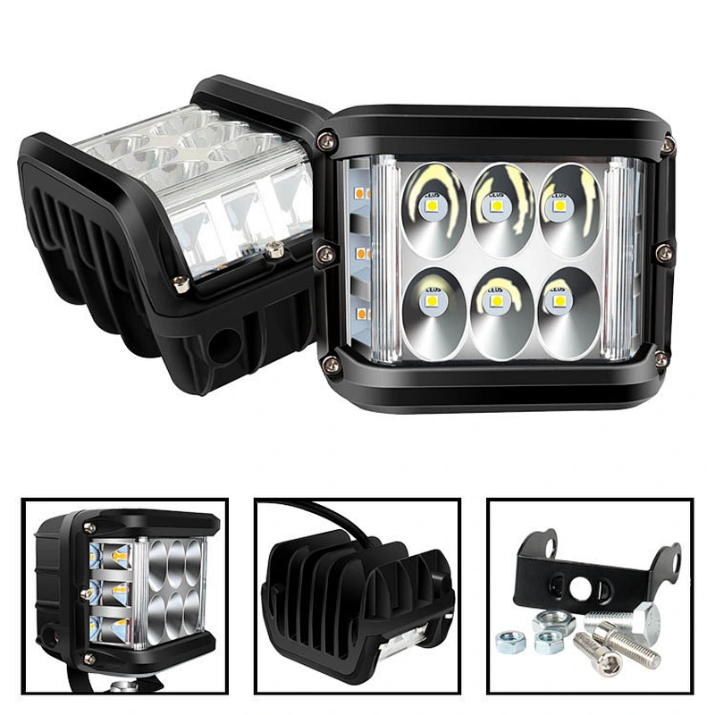 Dual Color 72W LED Work Light Strobe car Light Bar Flashing Auto Fog Light for Truck Motorcycle SUV ATV Car Boat