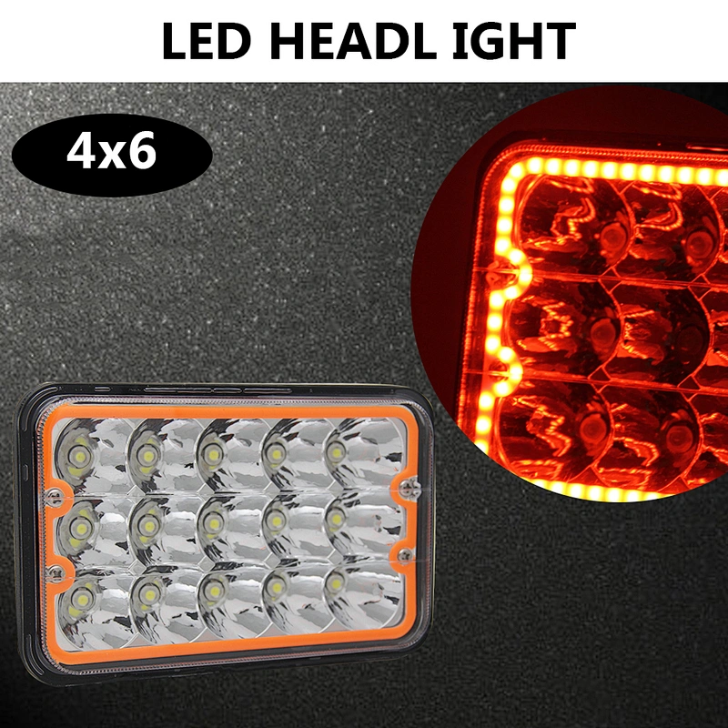 Super Bright Auto Lighting Angel Eye Led Headlights,55w Rectangular 5X6 5X7 Car Led Headlight for XJ