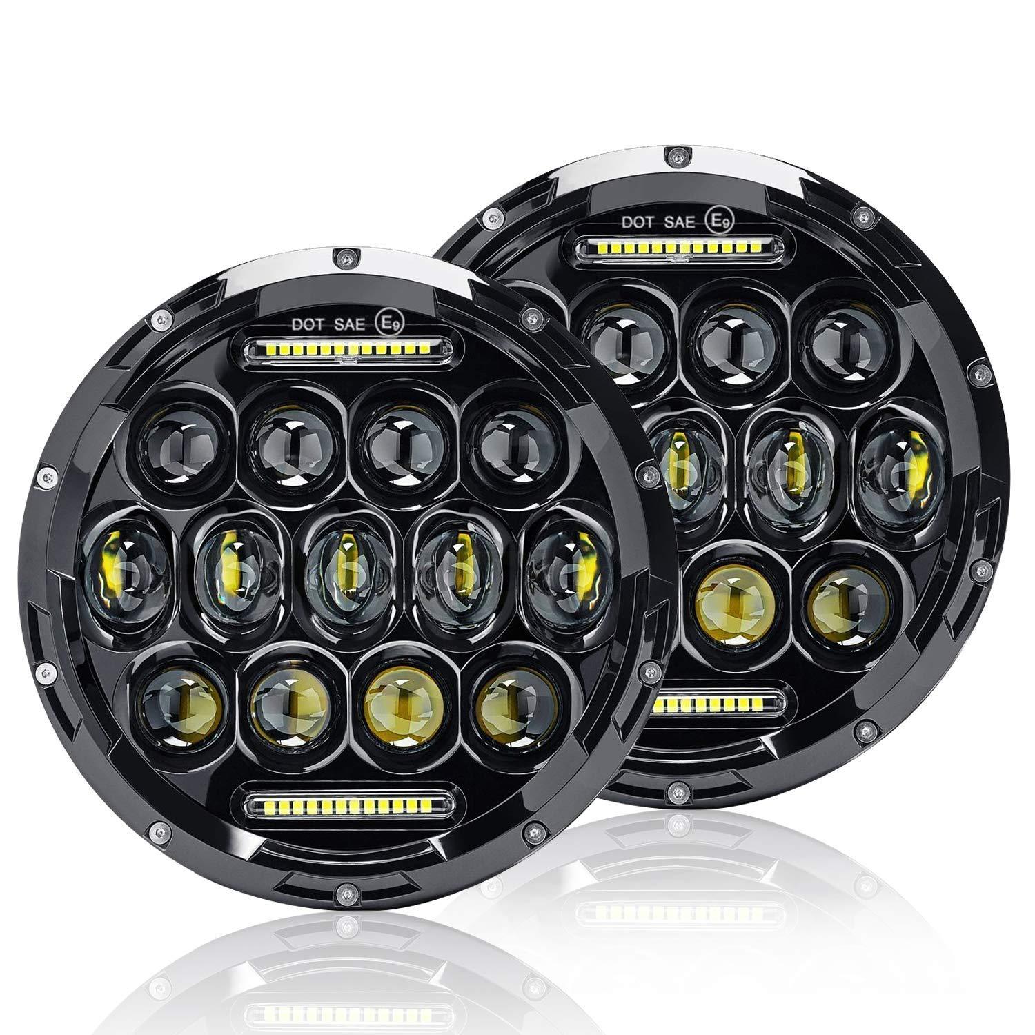 75W 13 LED 3030 Lens Chip LED Headlight Wrangler Near Far Light Waterproof ip67 High Quality