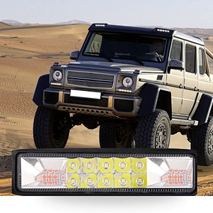 Strobe dual color 48W led light bar 4000k with color for option FLASHING LED working light for SUV,Offroad