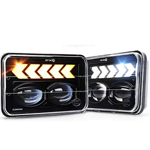 Square auto truck offroad Faro Headlight 4x4 LUCES DE LED AUTOMOTRIZ 4*6 5PULGADAS ALTA BAJA LUZ DRL