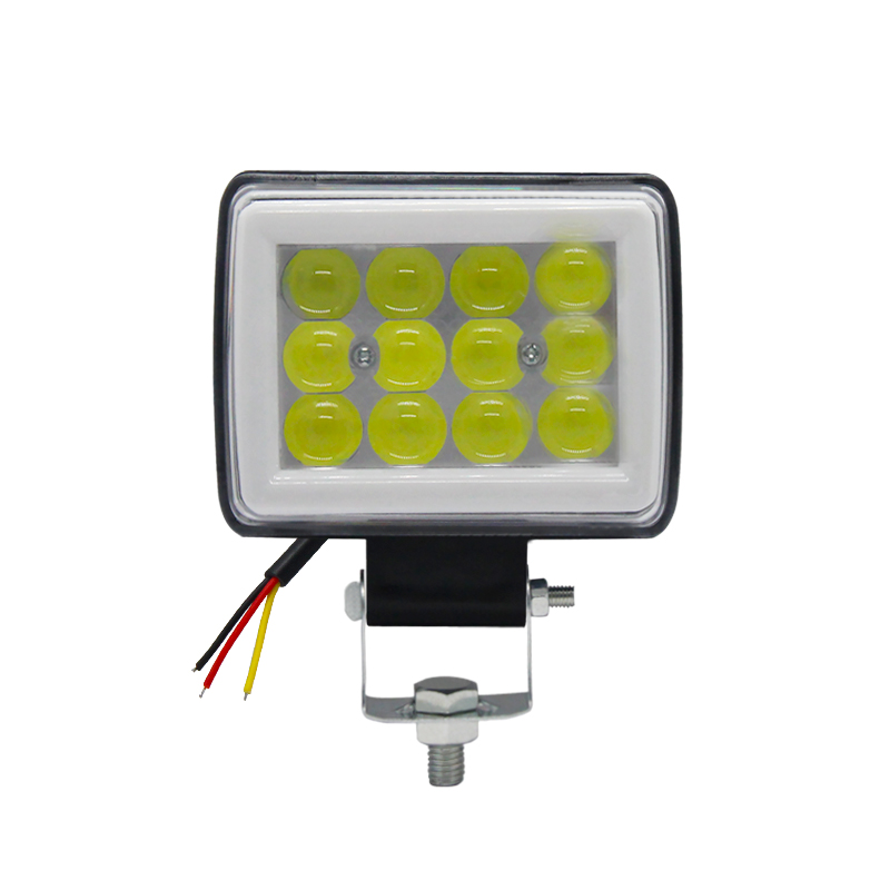 Factory High Quality 48W Flood Light with Halo Ring for Jeeps 4x4 Forklift Truck Vehicle SUV Offroad Driving lighting Bar led