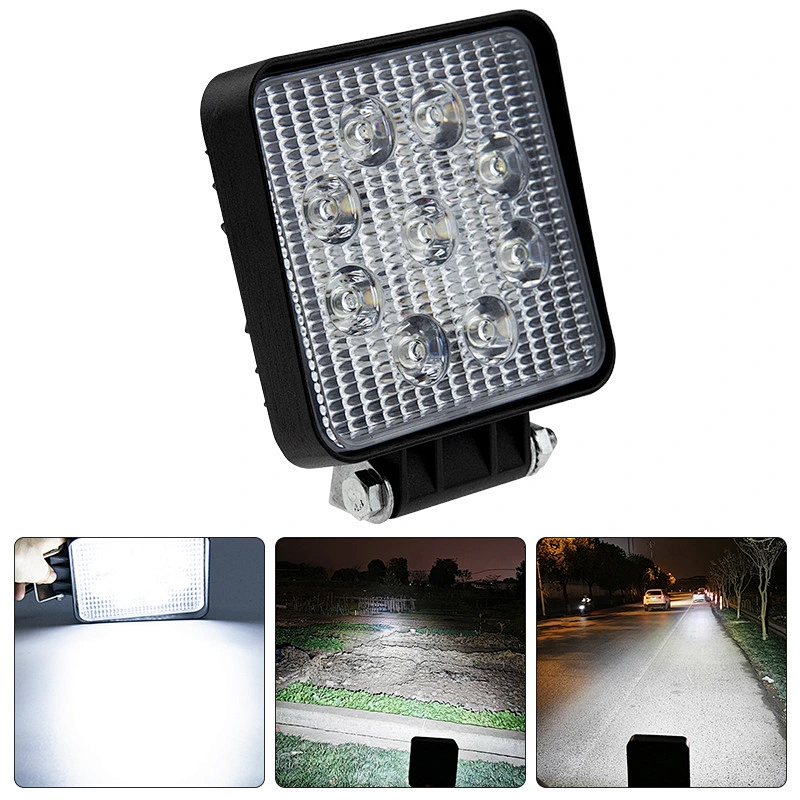 Shape Led Work Light Bar 27W Waterproof Driving Pods Spot Beam Work Lamp for Off-Road Suv Boat 4X4 Jeep JK 4Wd Truck 12V-24V