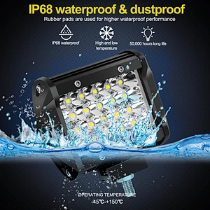 72W LED spotlight Flood Off road work light Bar truck boat tractor headlamp drl roof top bumper spotlight