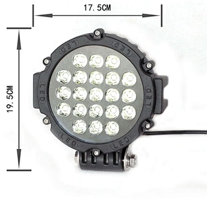LED luces coche luz de trabajo bar lights for car led 63w round red shape redonda faro para moto