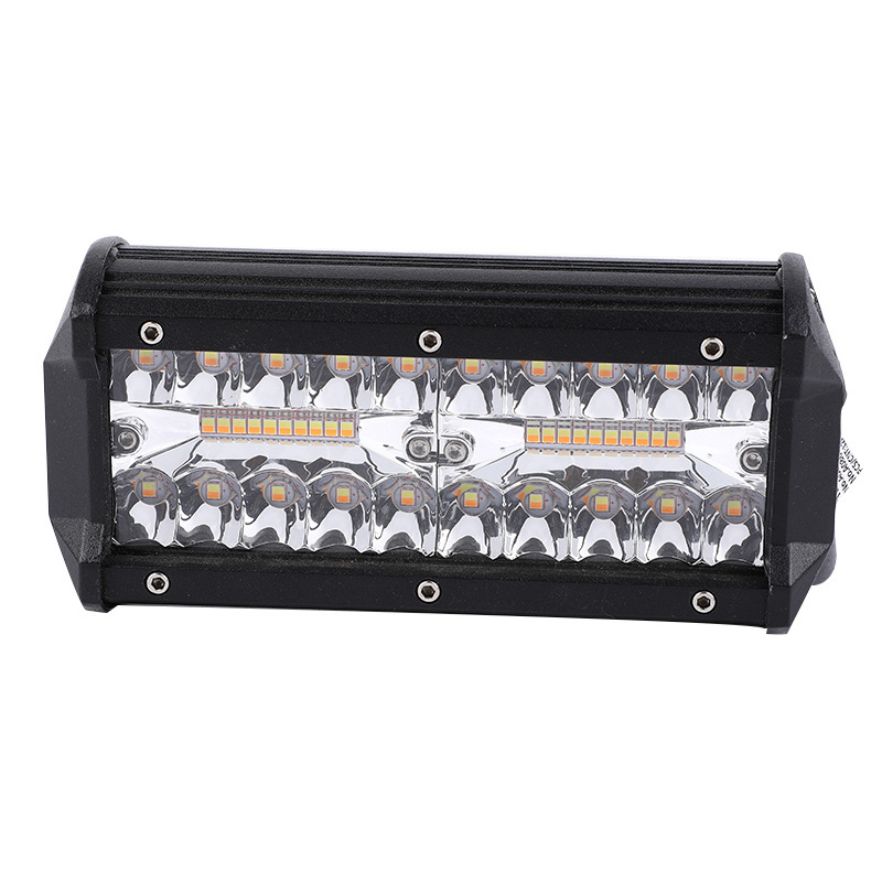 7 inch 120W 12V 24V Double Color Flash and double section car LED Work Light for Truck Motorcycle SUV ATV Car Boat