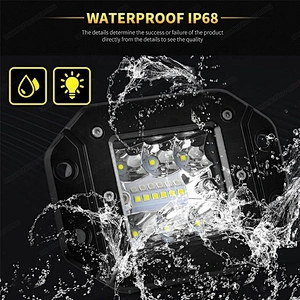 BARRA LED PARA CARRO 4.5 Inch Square Side Lamp 24W Flush Mount Led Work Light Pods Driving Off Road 4WD Truck Car