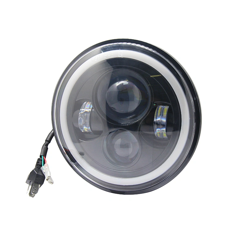 Factory Supply Round 7inch Led Headlight Halo Angle Eyes DRL Headlamp for Car Motorcycle Jeeps Wrangler Offroad SUV ATV