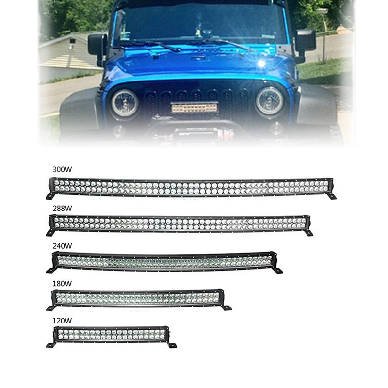 50 inch led bar 120W 180W 288W Led-lichtbalk Gebogen Spot Flood off road 12 V 24 V 96x3 W 4D Auto ATV 4x4 Offroad UTE Truck DRL