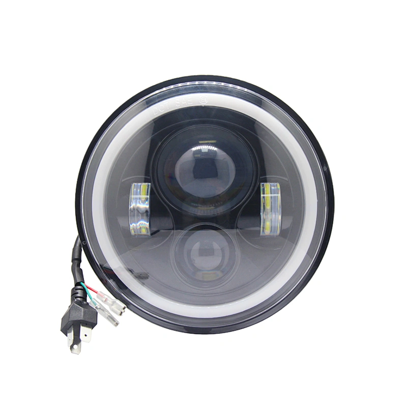 Factory Supply Round 7inch Led Headlight Halo Angle Eyes DRL Headlamp for Car Motorcycle Jeeps Wrangler Offroad SUV ATV
