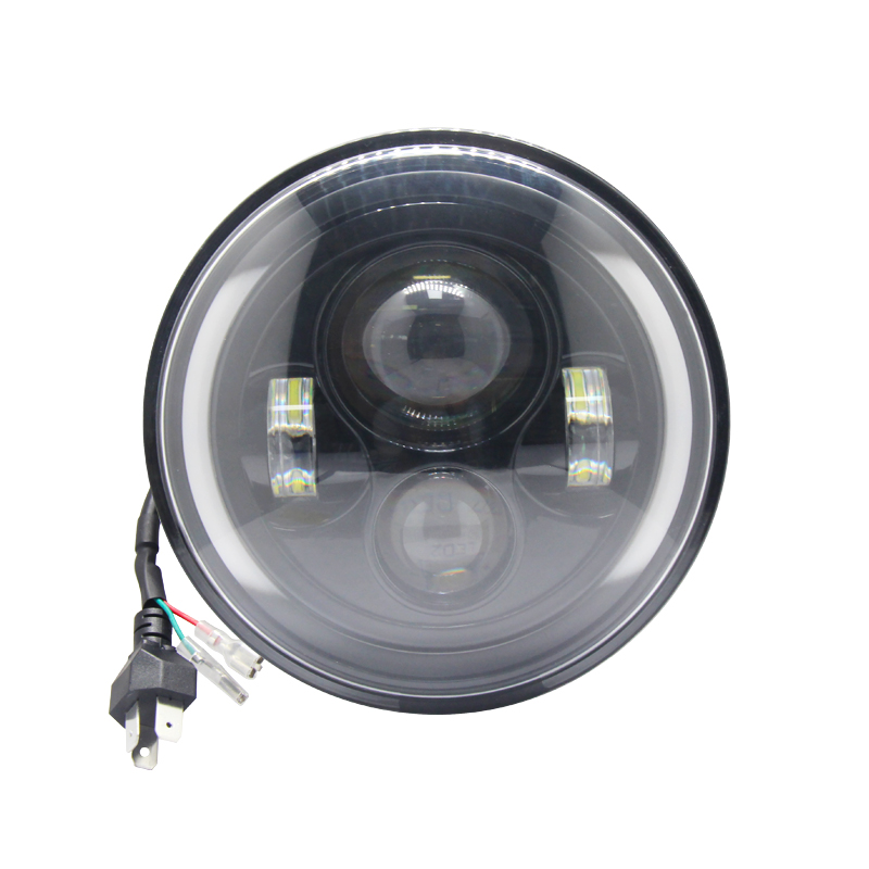 Factory Outlet Truck Offroad Lights With Angel Eye Hi/low Beam Motorcycle Amber Car 7 Inch Led Headlight