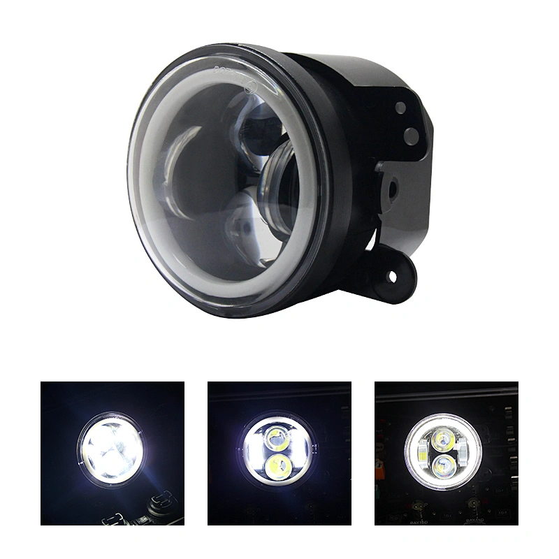 Pair LED Light 4 Inch 30W LED Fog Light Lamp For Wrangler Jeep High Power LED Fog Auto DRL Lighting Led Headlamp with Angel eyes