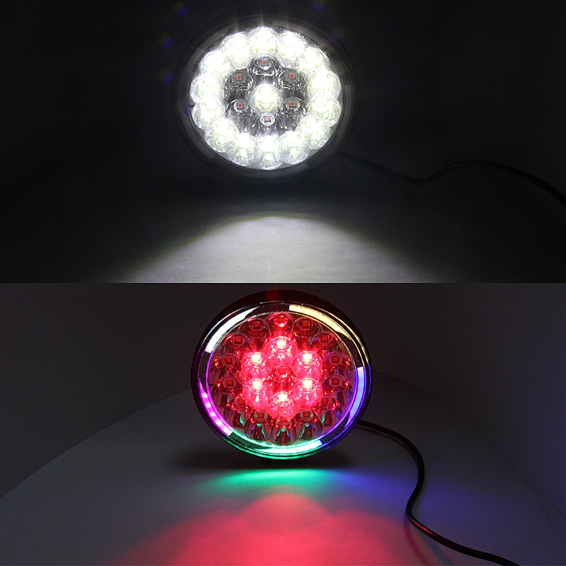 63W Work Light bar Modified LED Spotlight Red Blue white flash Modified lights for Motorcycle SUV Car