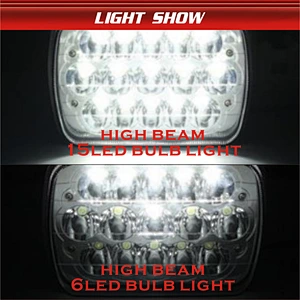 7 INCH 60W Square Rectangular Headlight Headlamp High quality 5x7 Square LED Headlights for Jeep Cherokee XJ accessories
