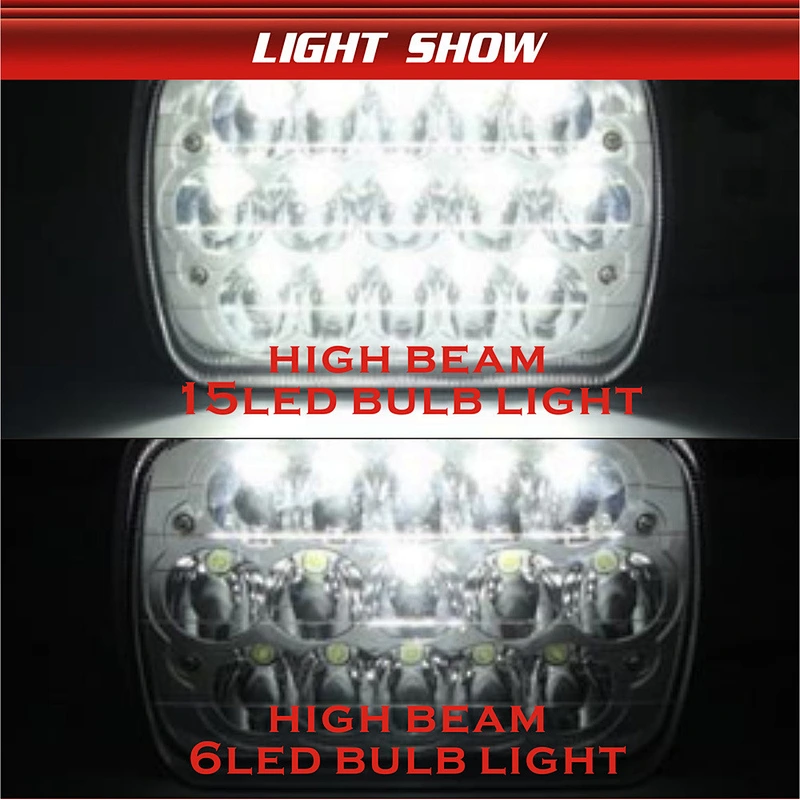 7 INCH 60W Square Rectangular Headlight Headlamp High quality 5x7 Square LED Headlights for Jeep Cherokee XJ accessories