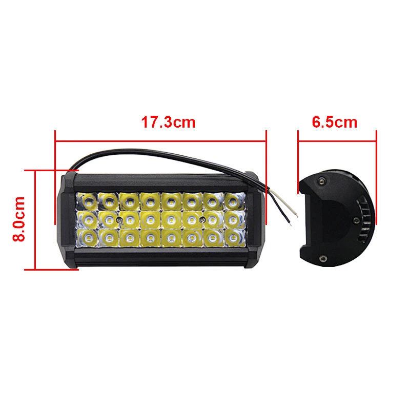 High Power Work Light 72W 24 Leds 4Inch Bar Led 12V 24V Spotlights Combo Driving Backup Boat Lights For All Cars