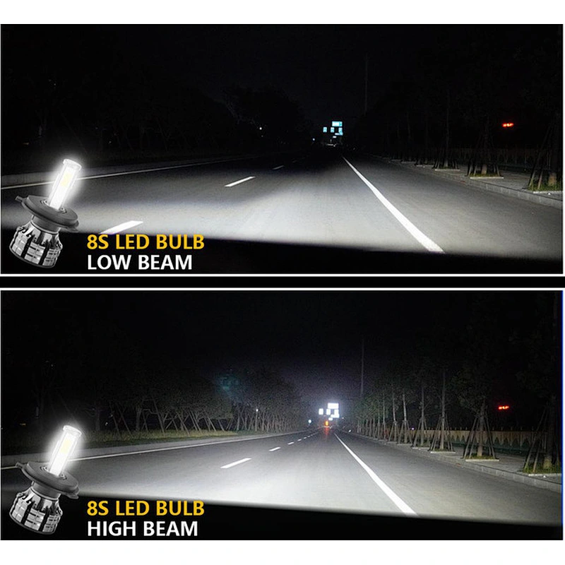 focos led headlight automatic 6caras 6sides cob chip LED Headlights H7 H4 6500K