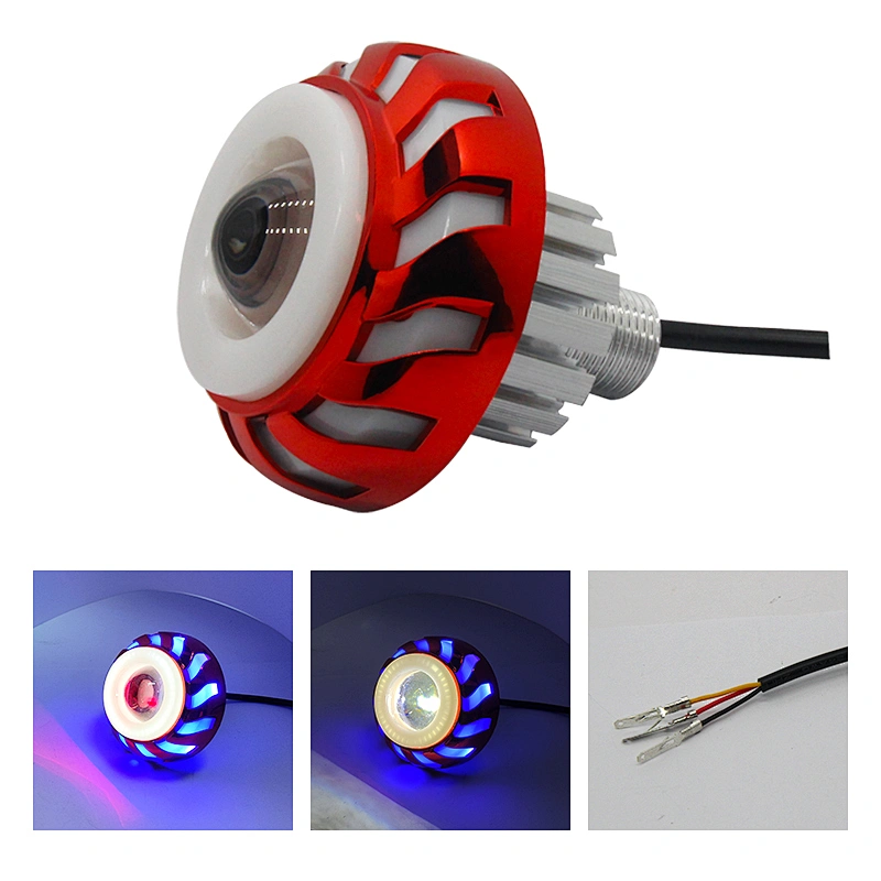 High quality 10W projector headlight bulb rgb color angel eyes lens beam led motorcycle light