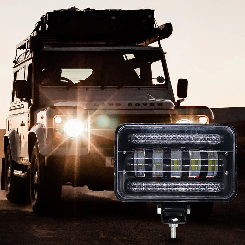 2021 JR Angel Eye Ip67 Truck Projector Offroad High Low Flashing Car 12v Square 50w 7 Inch Led Headlight /working Light