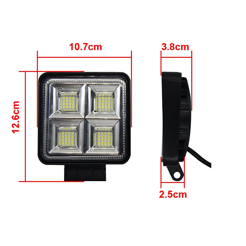 Bright led square work lights with four tubes car accessories JR-56F-48W lamps