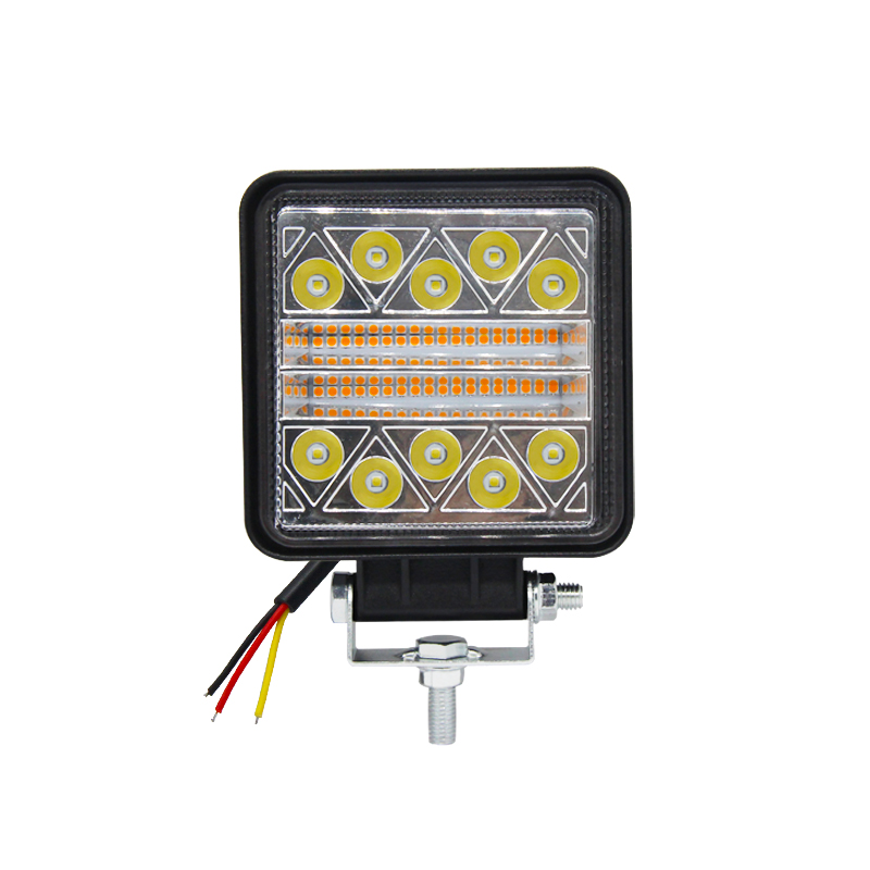 Factory Direct LED Car Headlight 4*4 Yellow and White Double Flashing Spotlight LED Work Light Suitable For Off-road Trucks