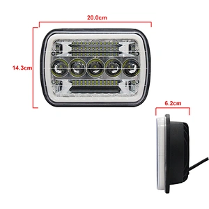 2021 50W Rectangle Hi/Low DRL Amber Turn Light Daymaker Led Headlight 5x7 for Offroad 4x4 Headlight Led 5x7