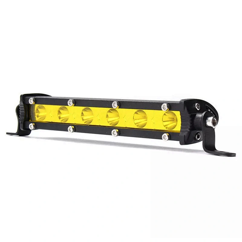 Hot selling single row led light bar 4x4 3d spot led 18w yellow straight slim led light bars off road lights