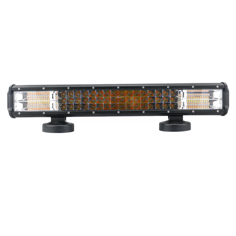 barra led 52 pulgadas  Yellow White bar Light Carro de coche Barra de luz estroboscopica Lampara de advertencia intermitente