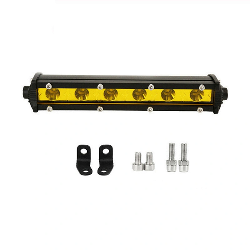Hot selling single row led light bar 4x4 3d spot led 18w yellow straight slim led light bars off road lights