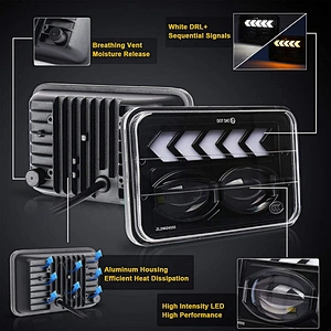 auto truck offroad Faro 4x4 LUCES DE LED AUTOMOTRIZ 4*6 5PULGADAS ALTA BAJA LUZ DRL