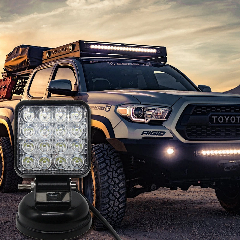 Accesorios Para Cars Square 48w Mini Led Work Light 12v 24v Off Road Flood Spot Lamp For Car Truck Suv 4wd