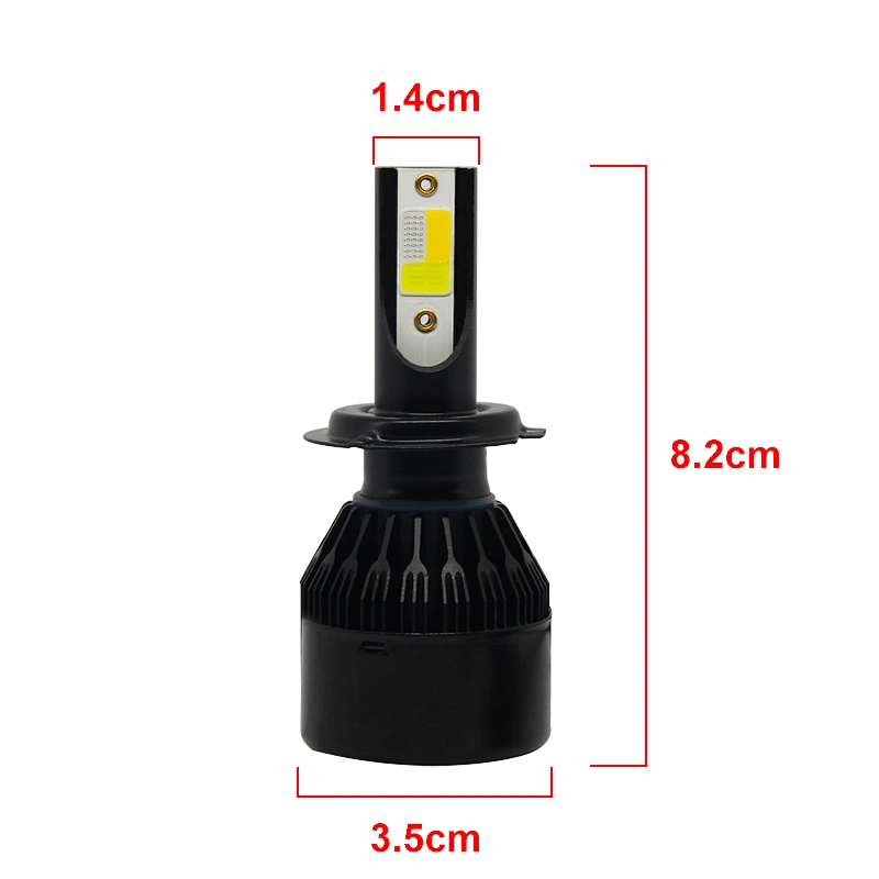 3 colors Flash Led Headlight H4 H7 Kit Cob All In One Auto Change Front Fog Lamp Driving Bulbs