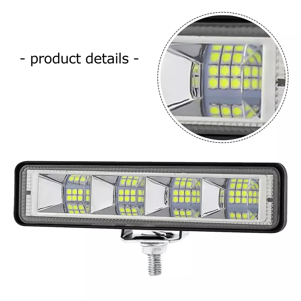 72w Work Light White And Amber Strobe Light Bar For Car 4x4 Off Road Tractor Trailer Suv Spot Combo Lamp Led Headlights