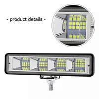 72w Work Light White And Amber Strobe Light Bar For Car 4x4 Off Road Tractor Trailer Suv Spot Combo Lamp Led Headlights