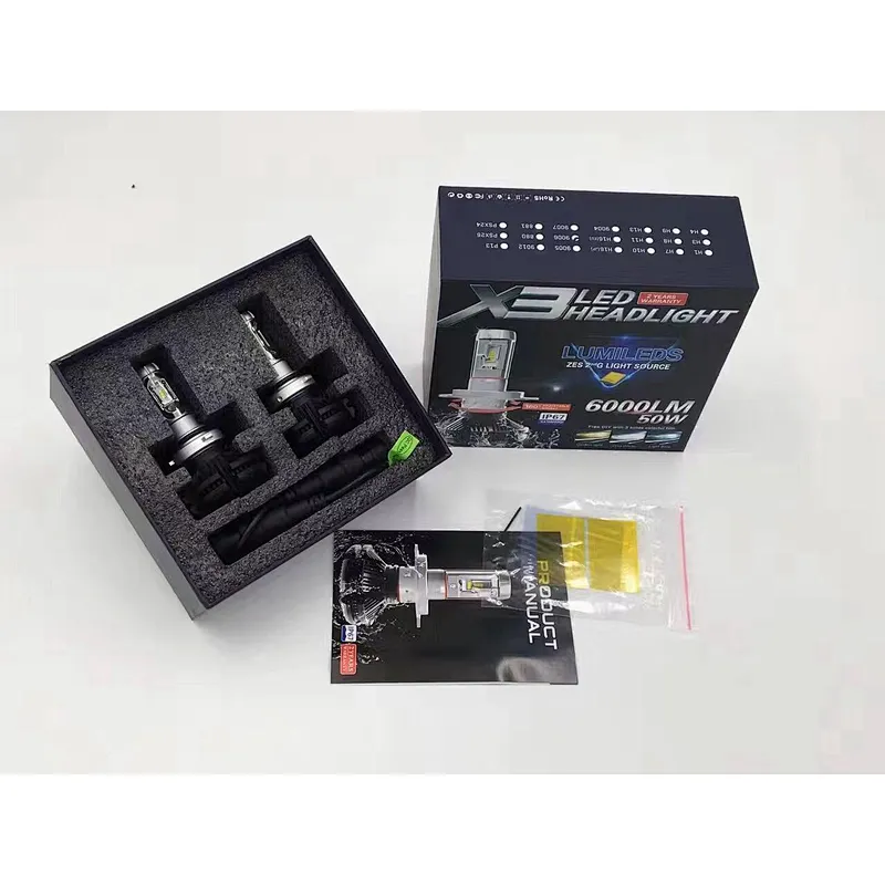Top-quality  X3 10000LM 8000K  Kit luces led auto h4 auto headlights luces de autobus
