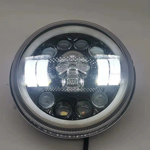 Skull RGB Super Bright LED Lamp Angle Eyes Daymaker Halo Ring DRL Round Motorcycle 7 Inch LED Headlights for Wrangler JK